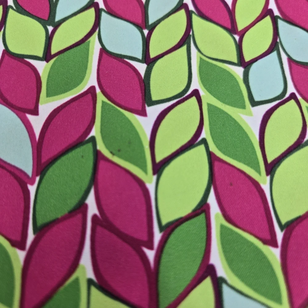 Trina Turk‎ for Clinique Makeup Purse Bag Zippered Pink Green Blue Leaf Pattern